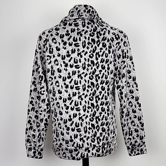 Derek Heart Women's Grey Black Leopard Print Cowl Kneck Kangaroo Pocket Sz Large - Picture 3 of 12